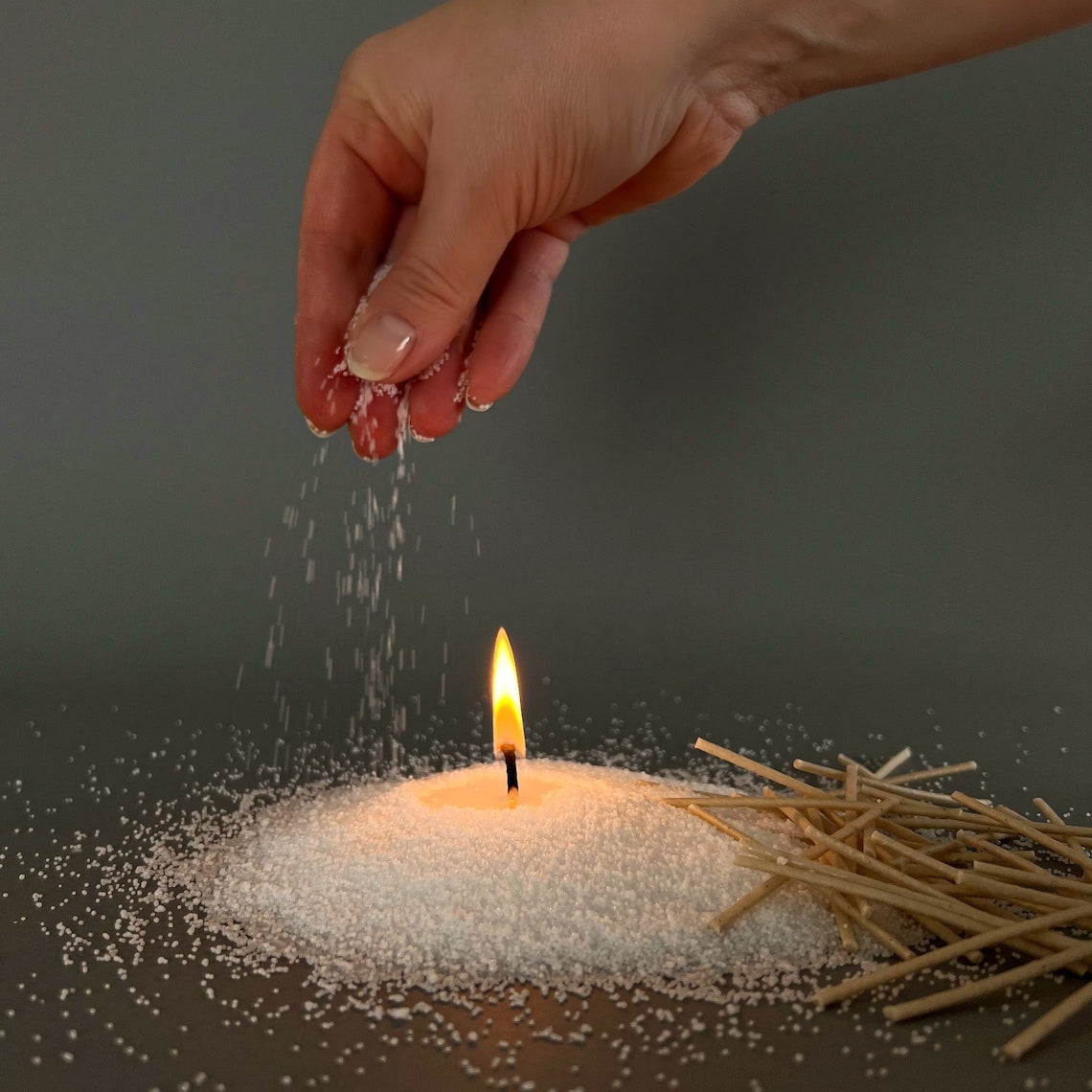 WHITE SAND PEARLS - REUSABLE CANDLES (DETACHABLE WICK)